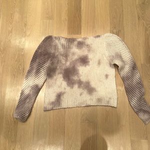 Cream and lavender wool sweater